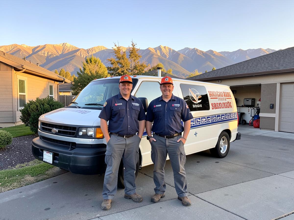 HOB chimney technicians standing in front of their service van in Littleton, Colorado